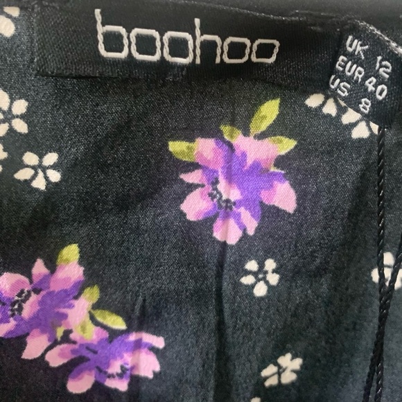 NEW Boohoo Sleeveless Mixed Floral Jumpsuit Patchwork Wide Leg Cropped - Picture 13 of 16